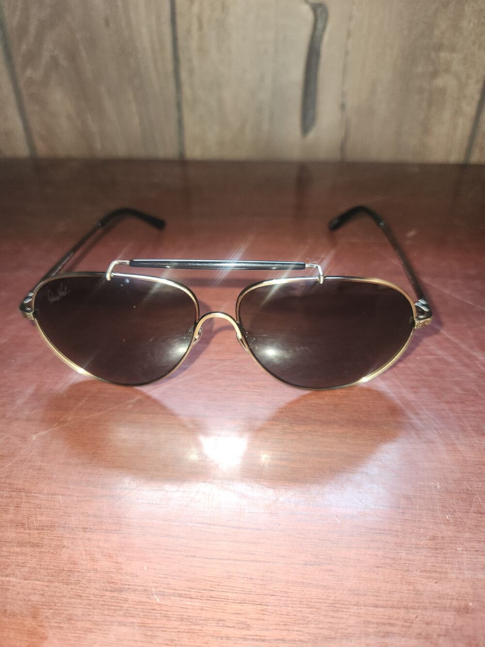 Patricia Nash Gloria Sunglasses Gold Aviator Brown Gradient NWT New in Box